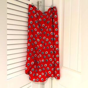 J.Crew poppy flower midi skirt